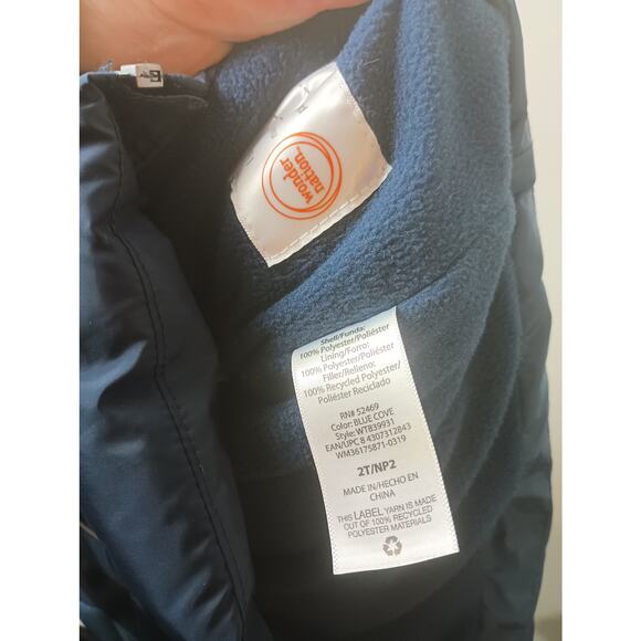 Wonder Nation Blue Puffer Jacket Toddler Size 2T Sherpa Lined Cozy Warm Winter - Picture 5 of 5